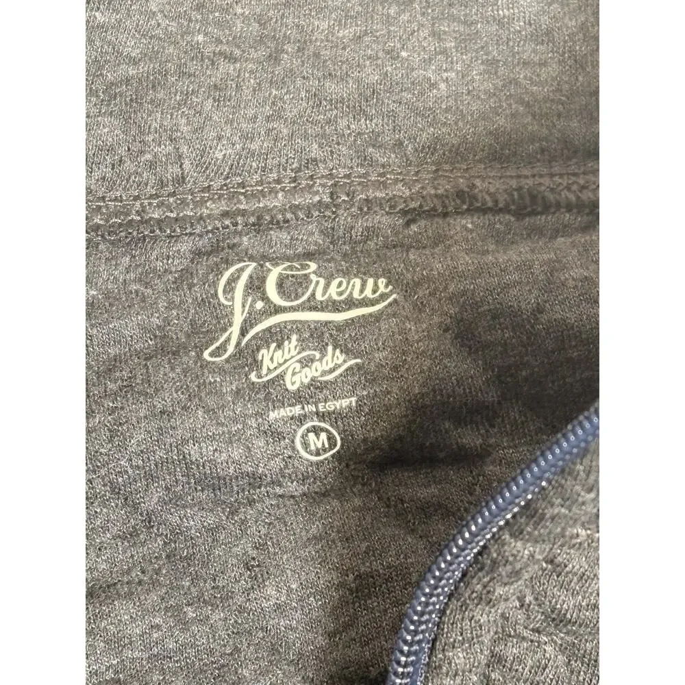 J. Crew‎ Knit Goods Mens Sz M Quilted 1/4 Quarter Zip Pullover Top Gray Shacket